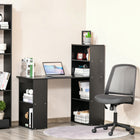 HOMCOM - Bureau moderne pour ordinateur avec étagères de rangement - 47,2 po L x 21,7 po l x 47,2 po H - noir-Construction solide en bois d'ingénierie 