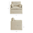 Modway - Wellfleet Slipcover Mélange de lin Fauteuil - Lin-Tissu en mélange de lin