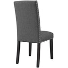 Modway - Parcel Tissu Fauteuil d’appoint de salle à manger Ensemble de 4 - Gris-Finition de la tête de clou