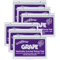 Ready 2 Learn - Tampon encreur lavable - Parfum raisin - Violet - Paquet de 6-Arrêtez et Sentez L'encre - Ajoutez de la vie à vos créations artistiques ! Ce tampon encreur violet contient une encre parfumée au raisin. Une ressource artistique divertissante pour les salles de classe, les foyers ou les centres !