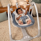 Ingenuity - Balancelle portable Swing 'n Go - Chambray-Avec 2 jouets interactifs et personnages adorables d'Ingenuity, Rafi la girafe et Casi le zèbre, pour une stimulation colorée par le jeu. Jouets aussi amovibles pour s'amuser en promenade