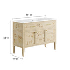 Modway - Elysian 48" Vanité de salle de bain à un seul lavabo - Burl blanc-Bassin en céramique à simple évier