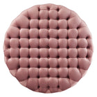 Modway - Amour Gros rond à boutons touffés Performance Velvet Ottoman - Rose poussiéreuse-6