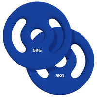 Soozier - 2 x disques de poids de 11 lb avec poignées faciles à saisir-L'ensemble comprend deux disques de 11 lb (5 kg), pour un total de 22 lb (10 kg) permettant des entraînements variés
