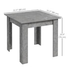 HOMCOM - Table à manger carrée pour 2 personnes, pour cuisine et salon - gris ciment-Structure en panneaux de particules avec finition mélaminée pour plus de solidité et une protection douce 