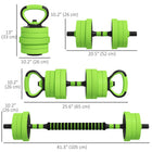 Soozier - Ensemble d’haltères ajustables 4‑en‑1 de 88 lb - Vert-Surface en plastique résistante, inodore et antirouille