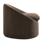Modway - Sadie Slipcover Mélange de lin Chaise d’accent ronde - Cacao-Pieds en caoutchouc avec coulisses de plancher