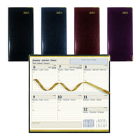 Brownline - 2025 Agenda hebdomadaire de poche - 6-7/8 po x 3-3/16 po - Couleurs assorties - Trilingue-12 mois: janvier 2025 à décembre 2025