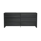 Manhattan Comfort - Linda 72" Moderne Commode Double à 6 Tiroirs - Gris Charbon-Commode double moderne pour chambre et salon