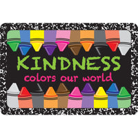 Ashley Productions - The Original Fun Mat - Tapis de Bienvenue - 15 -5" x 23 -5" - Couleurs de Gentillesse du Monde-Mesure et conception : Le tapis Kindness Colours World Mat mesure 15,5 po x 23,5 po.
