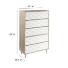Modway - Vespera 5 tiroirs Poitrine, Chêne Blanc-Bois de Mindi et panneaux de particules