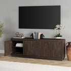 Hudson&Canal - Meuble TV Presque pour téléviseurs jusqu'à 75" - Alder Brown-Dimensions du produit : 15,75" L x 68" l x 24" H