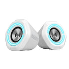 Hecate by Edifier - G1000 Enceintes stéréo de jeu multi-entrées Bluetooth avec lumières RGB - Blanc-12 modèles d'effets d'éclairage ambiant RGB sont conçus pour les haut-parleurs de PC, pour personnaliser votre bureau et améliorer votre expérience de jeu et d'écoute