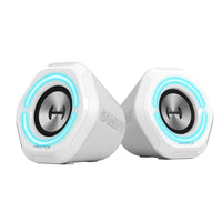 Hecate by Edifier - G1000 Enceintes stéréo de jeu multi-entrées Bluetooth avec lumières RGB - Blanc-12 modèles d'effets d'éclairage ambiant RGB sont conçus pour les haut-parleurs de PC, pour personnaliser votre bureau et améliorer votre expérience de jeu et d'écoute