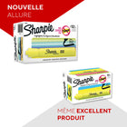 Surligneurs Sharpie à réservoir à encre liquide, pointe biseautée – jaune – Paquet de 12-Pointe biseautée pour des lignes larges ou étroites