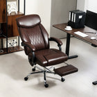 HOMCOM - Fauteuil de massage à 6 points avec télécommande - marron foncé-S'incline jusqu'à 135° avec un repose-pieds rétractable pour des siestes reposantes 