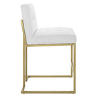 Modway - Privy Tissu rembourré Tabouret de comptoir - Or Blanc - Ensemble de 2-Capsules de pied non marquées