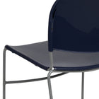 Flash Furniture - Chaise ultra-compacte empilable marine de la série HERCULES avec une et cadre enduit de poudre argentée-Poignée de portage pour un meilleur transport