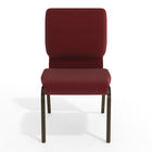 Flash Furniture – Chaise d’église empilable Hercules 18,5 po larg., siège 4,25 po épais, motif bourgogne, structure dorée-Mousse ignifuge CA117