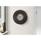 Monarch Specialties - Horloge - 20 po Rond - Horloge Murale - Brun Antique - Transitionnel-Il est doté d'un mouvement à quartz fiable et d'un mécanisme anti-cliquetis pour les environnements paisibles