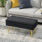 HOMCOM - Banc de rangement rembourré pour bout de lit - noir-Peut être utilisé comme banc de bout de lit, banc de fenêtre ou banc d’entrée 