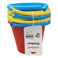 Miniland - MLE29005 Seaux - Ensemble de 4-Disponible en 4 couleurs vives : jaune, rouge, bleu et vert.