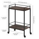 Hudson&Canal - Chariot de bar Barnes 23,5" de largeur - Brun aulne-8