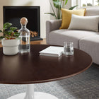 Modway - Lippa Rond de 36 po Bois Table basse - Noyer cerisier blanc-Tampon feutre non marquant