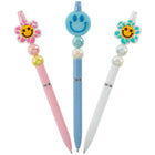 Merangue - Stylo à Visage Souriant - 1.0 mm - Noir-Stylo à bille avec embout visage souriant
