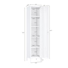 Manhattan Comfort - Armoire de rangement individuelle moderne Naomi 15 po avec casier - Blanc-Comprend 4 étagères réglables