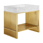 Modway - Gridiron 36" Vanette de salle de bain - Or blanc-Vanité de salle de bain moderne
