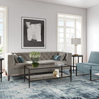 Hudson&Canal - Table basse rectangulaire Hera 45" de largeur avec étagère miroir - Bronze noirci-Nettoyer avec un chiffon doux et sec, sans produits chimiques agressifs ni produits de nettoyage abrasifs