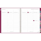 AT-A-GLANCE - Agenda scolaire hebdomadaire/mensuel BADGE géo 2025-2026 - 11 po H x 8 1/2 po l - bourgogne - bilingue-Format des pages : 11 po H x 8 1/2 po l