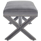 Modway - Rivet Performance Velvet Banc - Gris-Revêtement en velours de performance