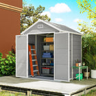 Outsunny - Remise de rangement d’extérieur 6 pi x 5 pi-Construction en résine de polypropylène aspect bois de 12 mm résistant aux intempéries, aux UV et à la rouille  
