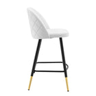 Modway - Cordial Performance Velvet Tabourets de comptoir - Blanc - Ensemble de 2-Assemblée requise