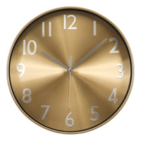 Monarch Specialties - 9112 Horloge Murale Rond de 12" - Visage D'Or/Cadre Doré-Rehaussez la décoration de votre intérieur avec cette superbe horloge murale ronde de12 pouces, dotée d'un cadran doré métallique sophistiqué et d'un cadre doré assorti, parfaite pour les intérieurs modernes
