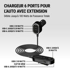 Scosche - Chargeur de voiture Scosche 100W Multi-Port Voyage-Technologie Smart IC intégrée qui détecte intelligemment vos appareils pour offrir la vitesse de charge la plus rapide possible