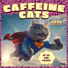 BrownTrout - 2026 Caffeine Cats Calendrier mural Suspendu Mensuel - 30,5 cm l x 61 cm H - Anglais-Photographie - Chaque mois, découvrez de superbes photographies ou œuvres d'art en couleur
