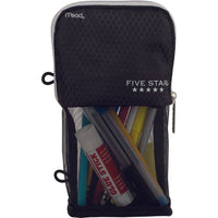 Five Star - Pochette à crayons Stand 'N Store - 8 po x 4,5 po - noir / gris-Noir / gris