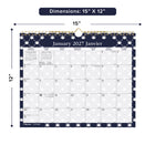 Blueline - 2027 Calendrier mural mensuel coloré avec reliure à double spirale dorée - 15 po x 12 po - Nautique - bilingue-Un mois par feuille, un bloc par jour