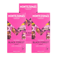 Montezuma’s Black Forest - Barre de chocolat noir 70 % à la cerise, 90 g, paquet de 3-Chocolat noir 70 % associé à de véritables cerises lyophilisées.