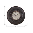 Monarch Specialties - Horloge - 20 po Rond - Horloge Murale - Brun Antique - Transitionnel-Affichage analogique numérique facile à lire, avec un cadre en plastique épais et élégant et une surface en verre pour une meilleure durabilité