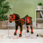 Qaba - Cheval à monter pour enfants avec hennissements, selle et étriers-Le matériau en polyester et le rembourrage en coton PP assurent confort et durabilité 