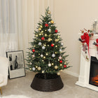 HOMCOM - Arbre de Noël artificiel de 5 pieds avec lumières LED - arbre de Noël-Les branches faciles à façonner s'ouvrent automatiquement et se divisent en sections, ce qui simplifie l'assemblage 