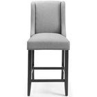 Modway - Baron Tissu rembourré Tabouret de comptoir - Gris clair - Ensemble de 2-Tissu polyester doux pour tissu