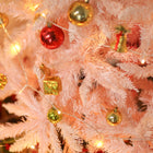 HOMCOM - Arbre de Noël artificiel de 5ft décoration maison ouverture automatique - Rose-Matériau : PVC, métal 
