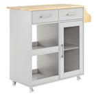 Modway - Culinary Chariot de cuisine avec support à épices, Gris clair naturel-Chariot de cuisine moderne