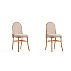 Manhattan Comfort - Lot de 2 chaises de salle à manger Paragon 44,5 cm style industriel chic, rembourrées, coloris Nature et Avoine-Chaise de salle à manger moderne style industriel chic en rotin parfaite pour la salle à manger lot de 2