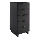 Manhattan Comfort - Granville commode moderne haute étroite et standard - gris foncé - ensemble de 2-Base de balai moderne ouverte avec pieds latéraux, ajoutant un design de mode sans couture et de la durabilité